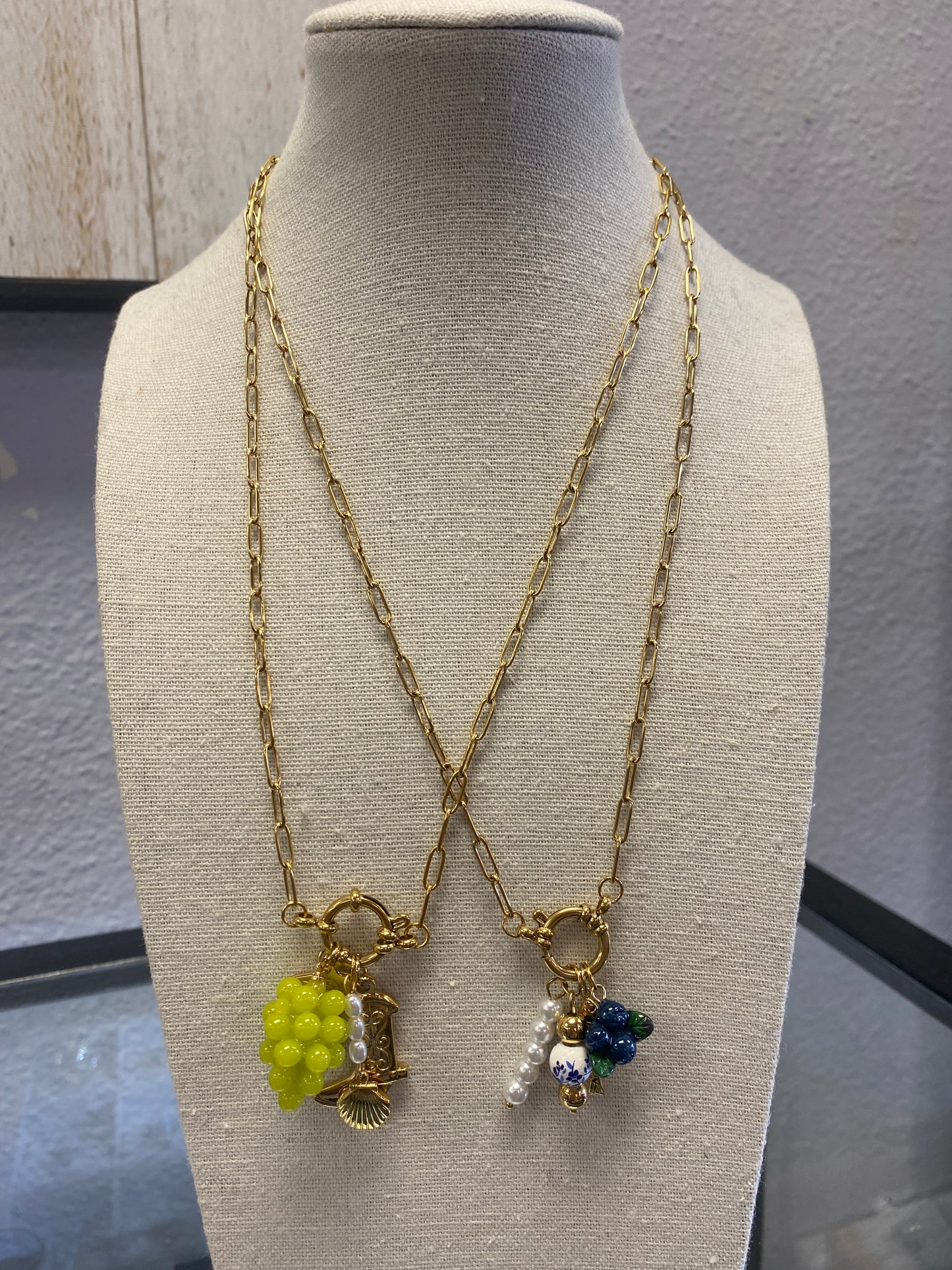 Stainless Gold Plated Charm Necklaces