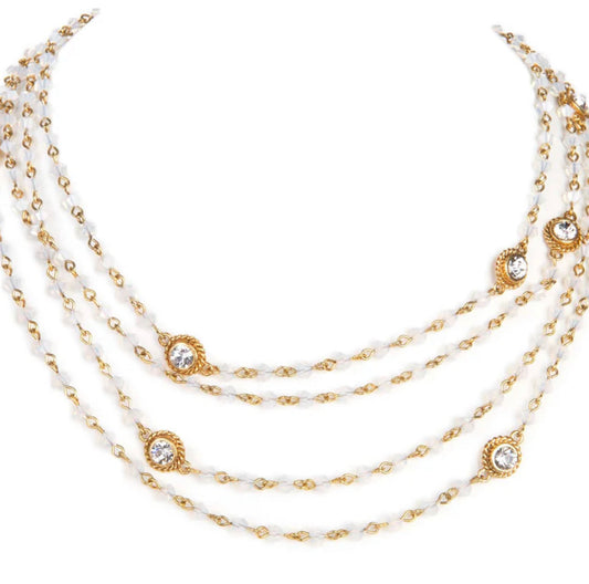 Magdalena - 2 - 4mm - Crystal Shades of Mocca - Gold / White Opal