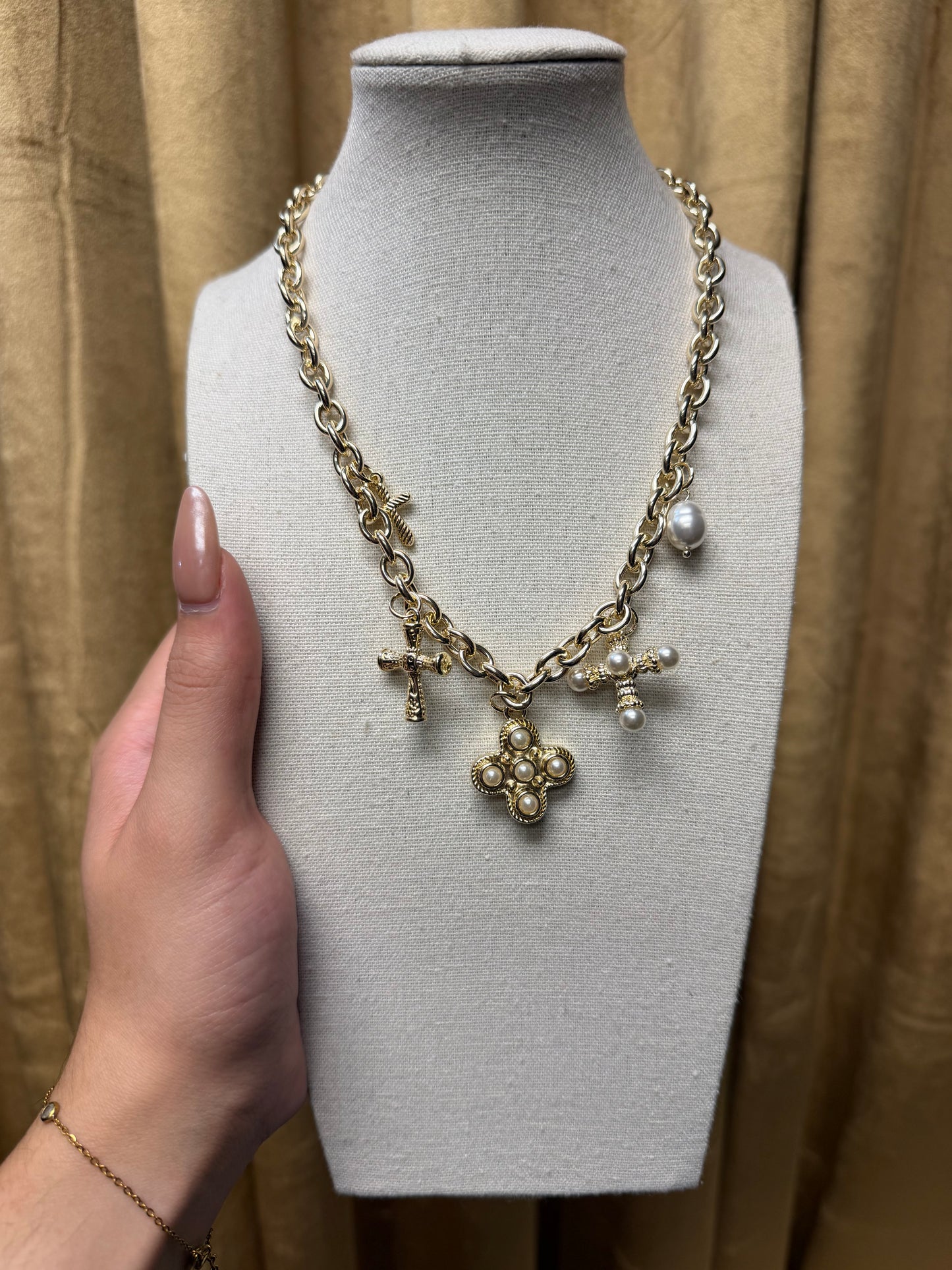 MX Multi Charm Gold Necklace