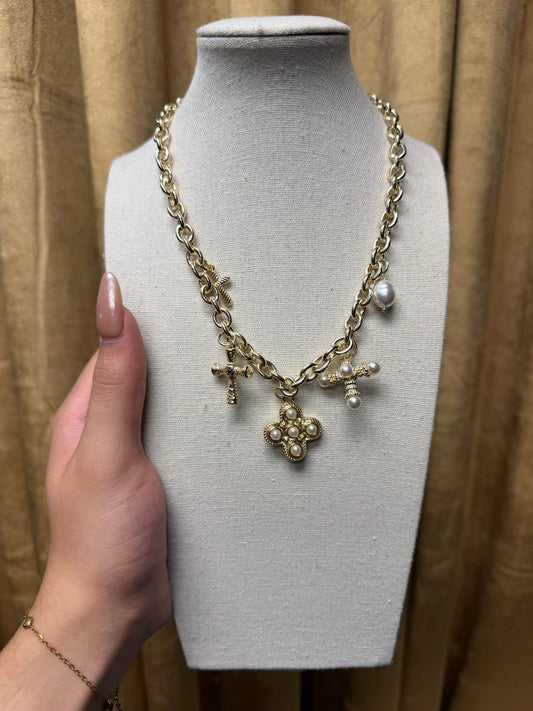 MX Multi Charm Gold Necklace