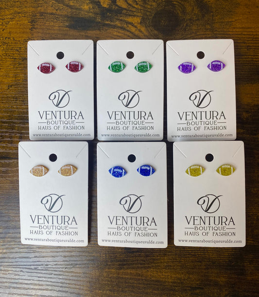 Sparkle Football Stud Earrings (6 colors)