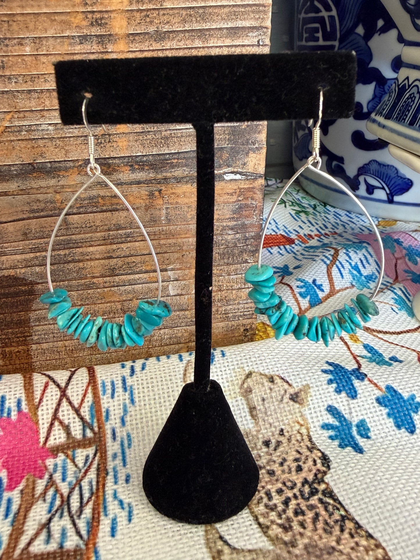 Sterling Silver Hoop Fish Hook Earrings