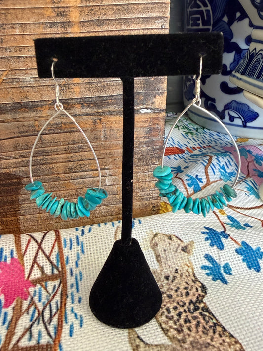 Sterling Silver Hoop Fish Hook Earrings