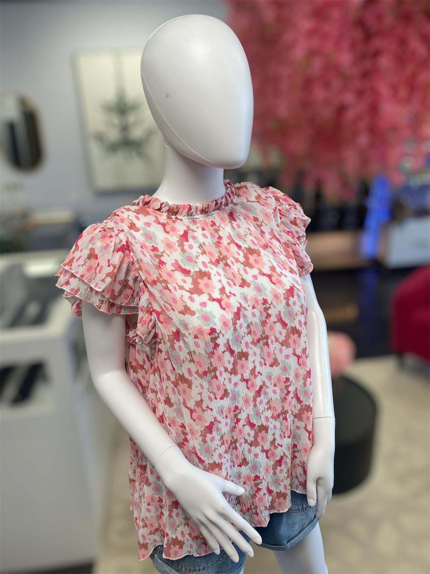 Floral Print Chiffon Blouse