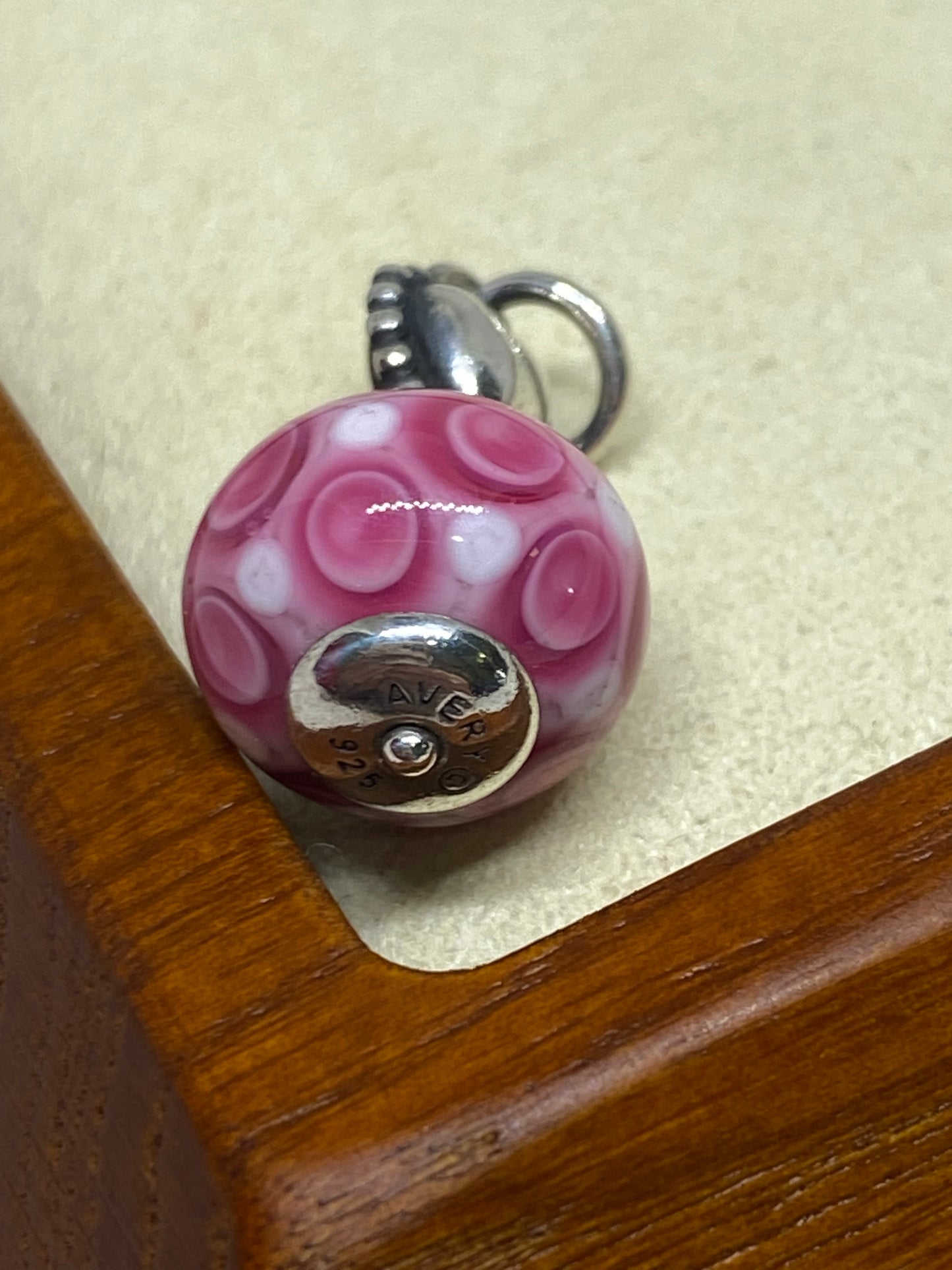 James Avery Retired Heart Art Glass Charm