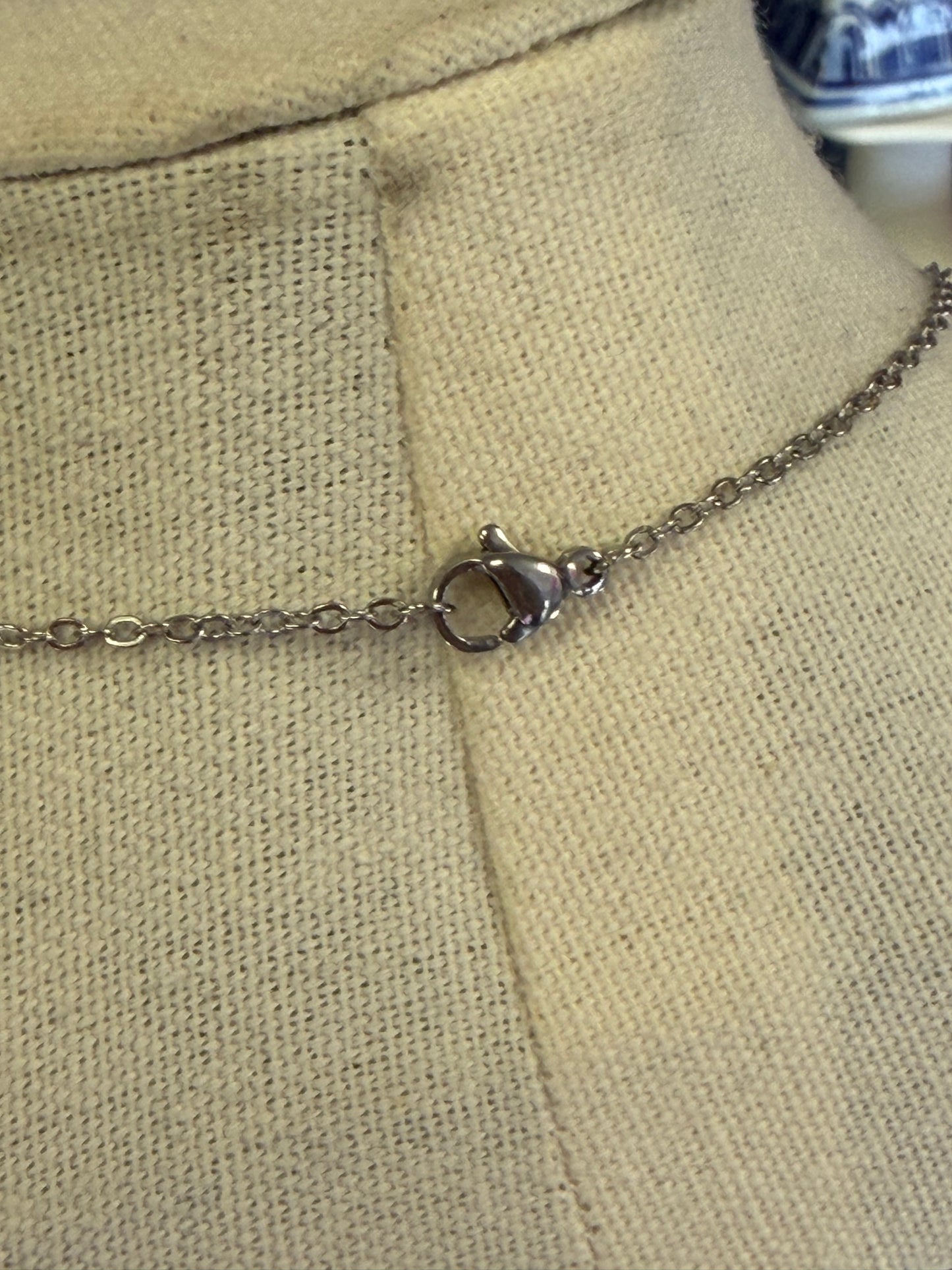 Crystal Cross Necklace Silver