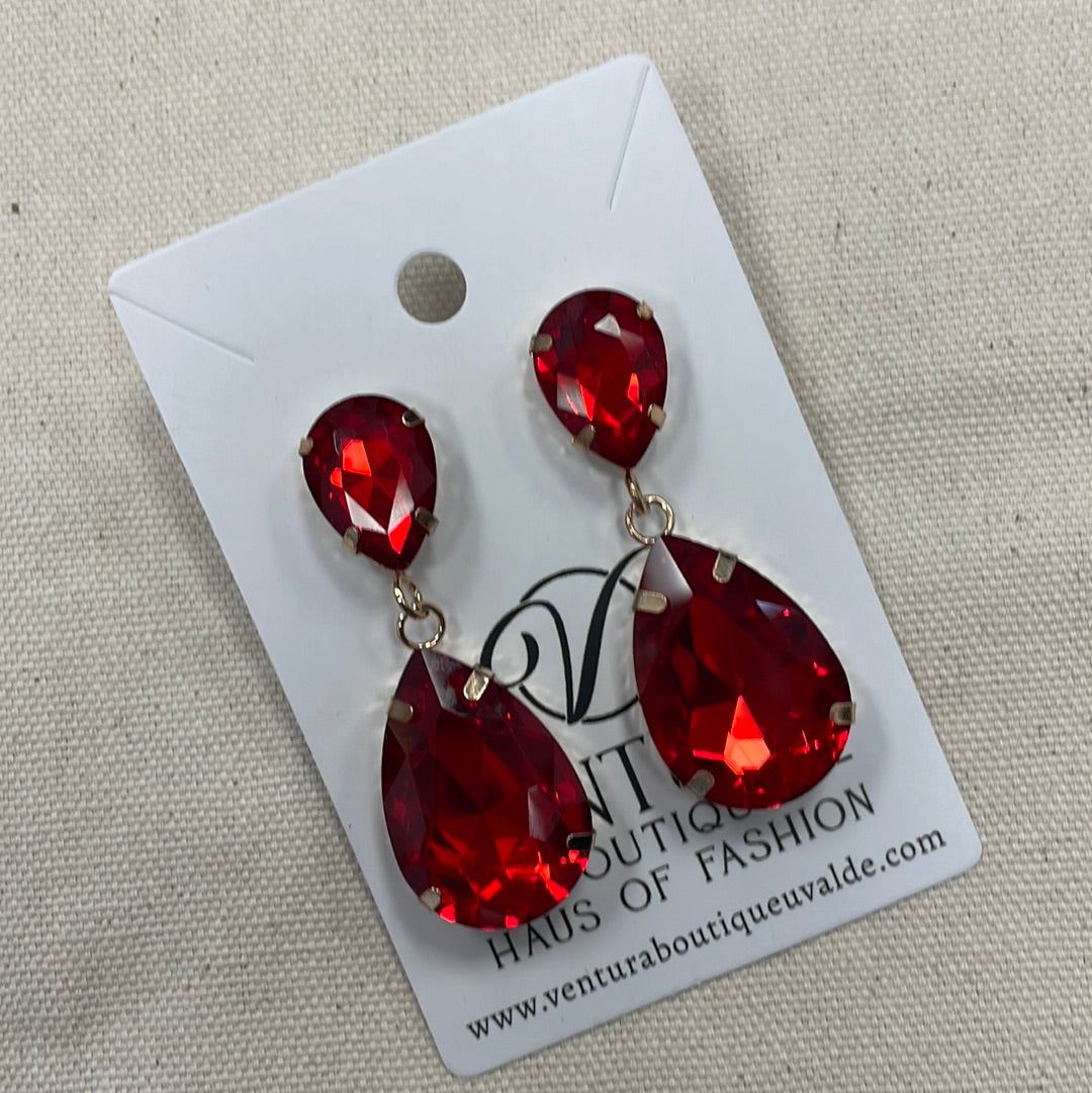 Crystal Drop Stud Earrings