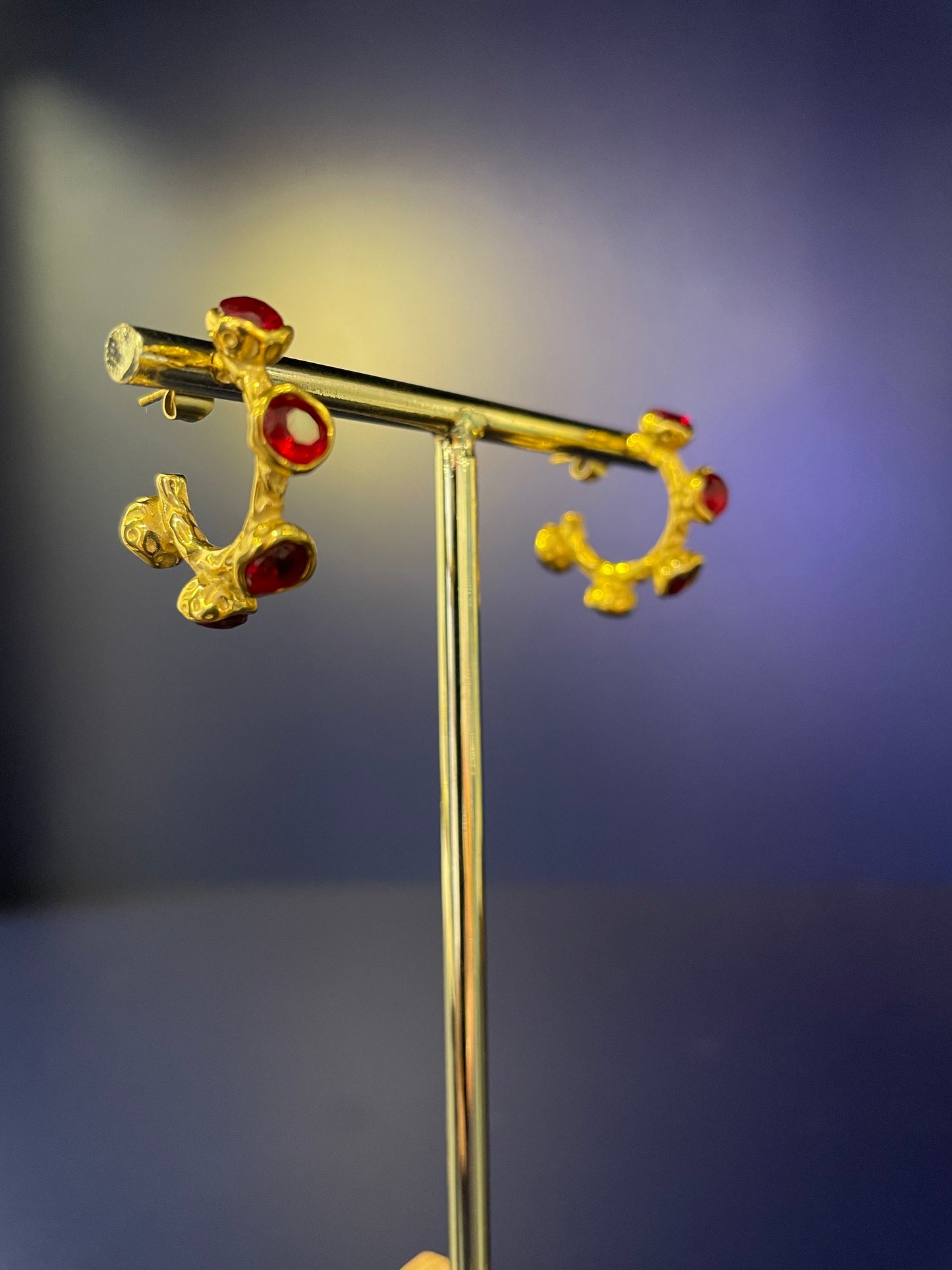 Uno Ruby Gold Earrings