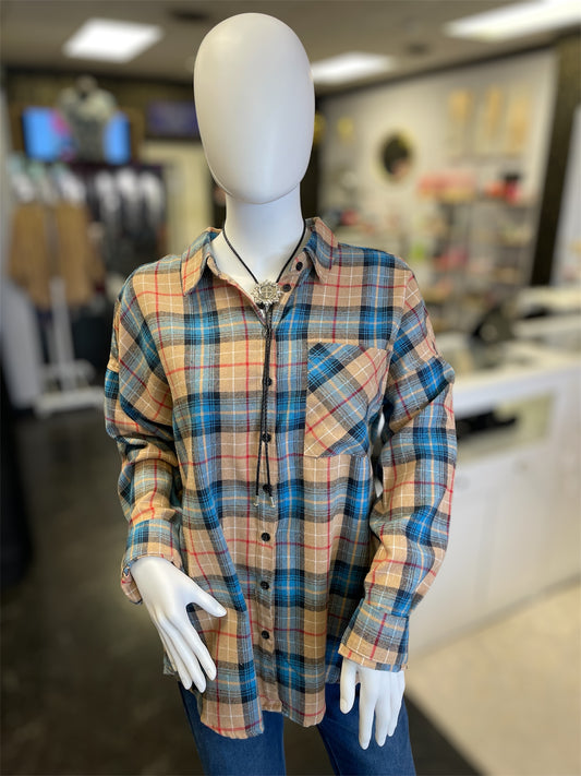 Cream Button Up Flannel