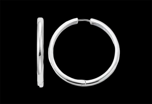 Classic 925 Sterling Silver Hoop Earrings 1 Inch