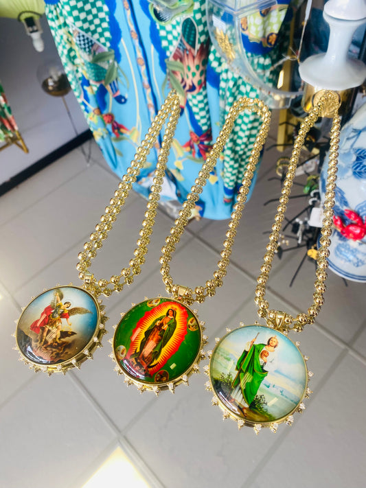 Religious Ball Chain Huge Pendants Necklaces
