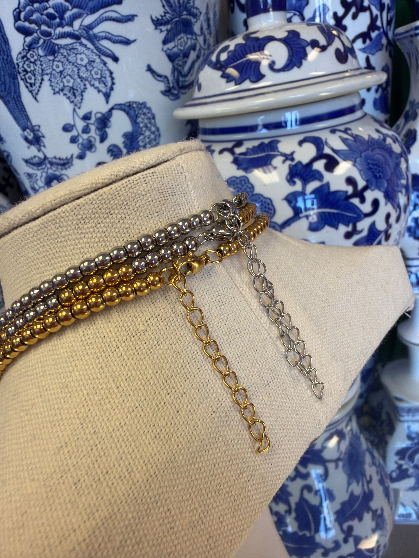 Beaded Cross Charm Necklace