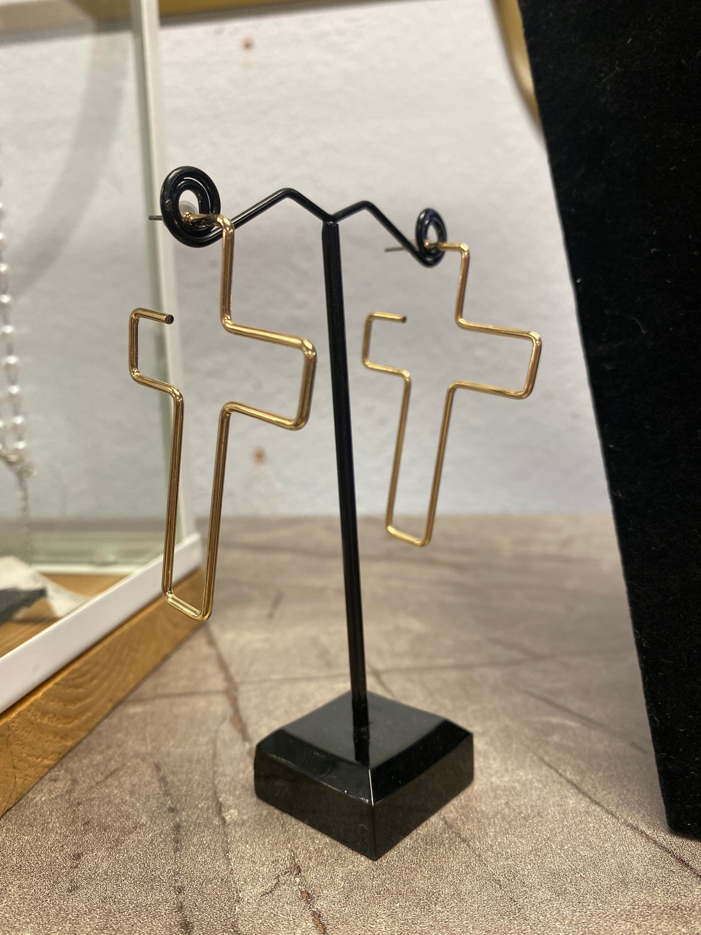 Cross Cutout Post Earrings