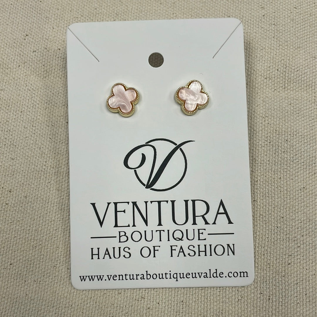 Dainty Clover Stud Earrings