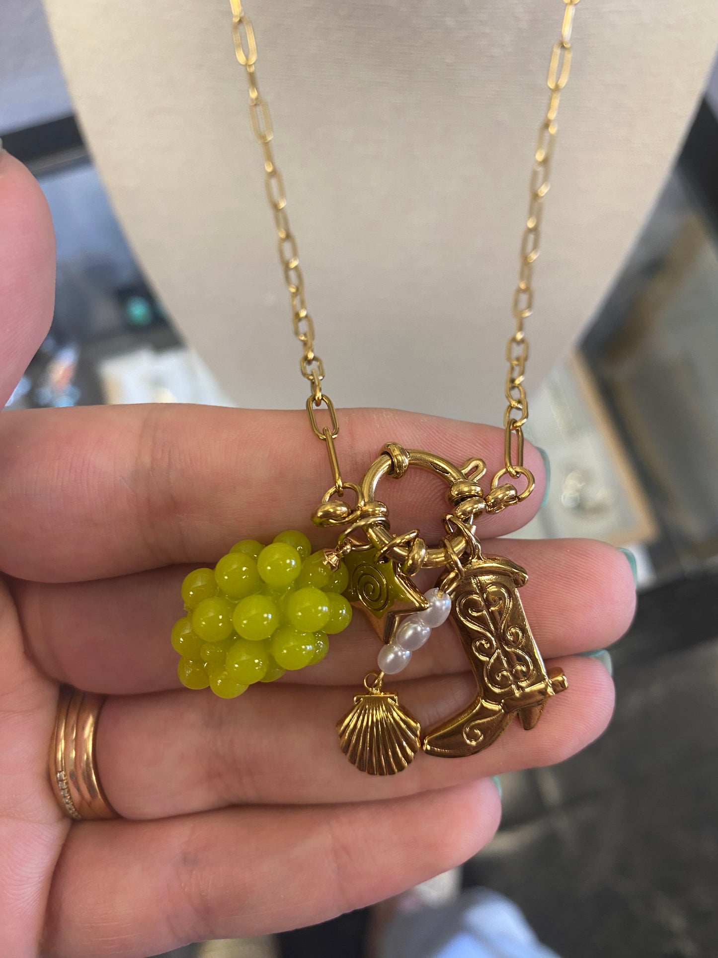 Stainless Gold Plated Charm Necklaces