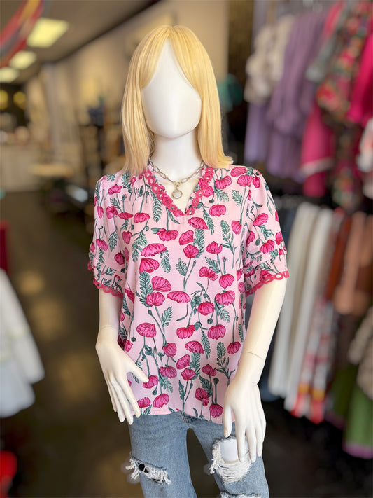 Floral Pink Blouse