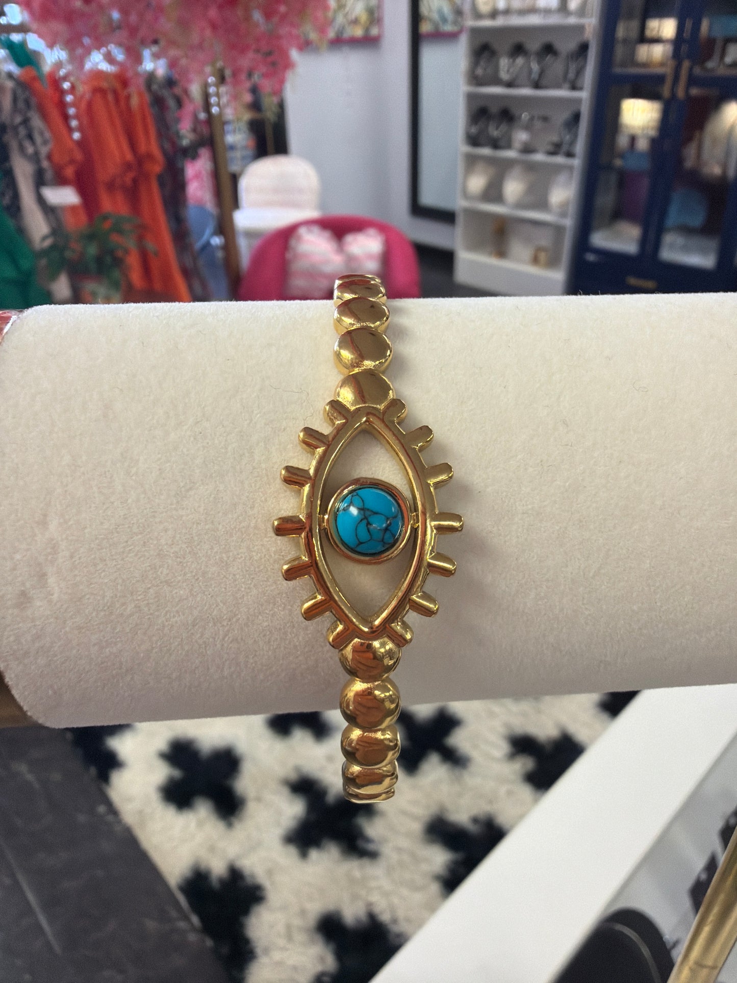 Stainless Steel Evil Eye Cuff