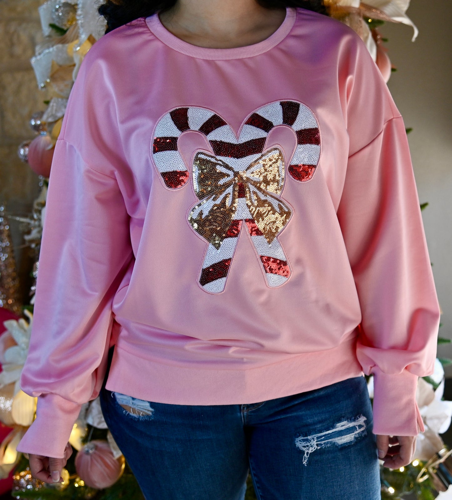 Candy Cane Glitz Sweater