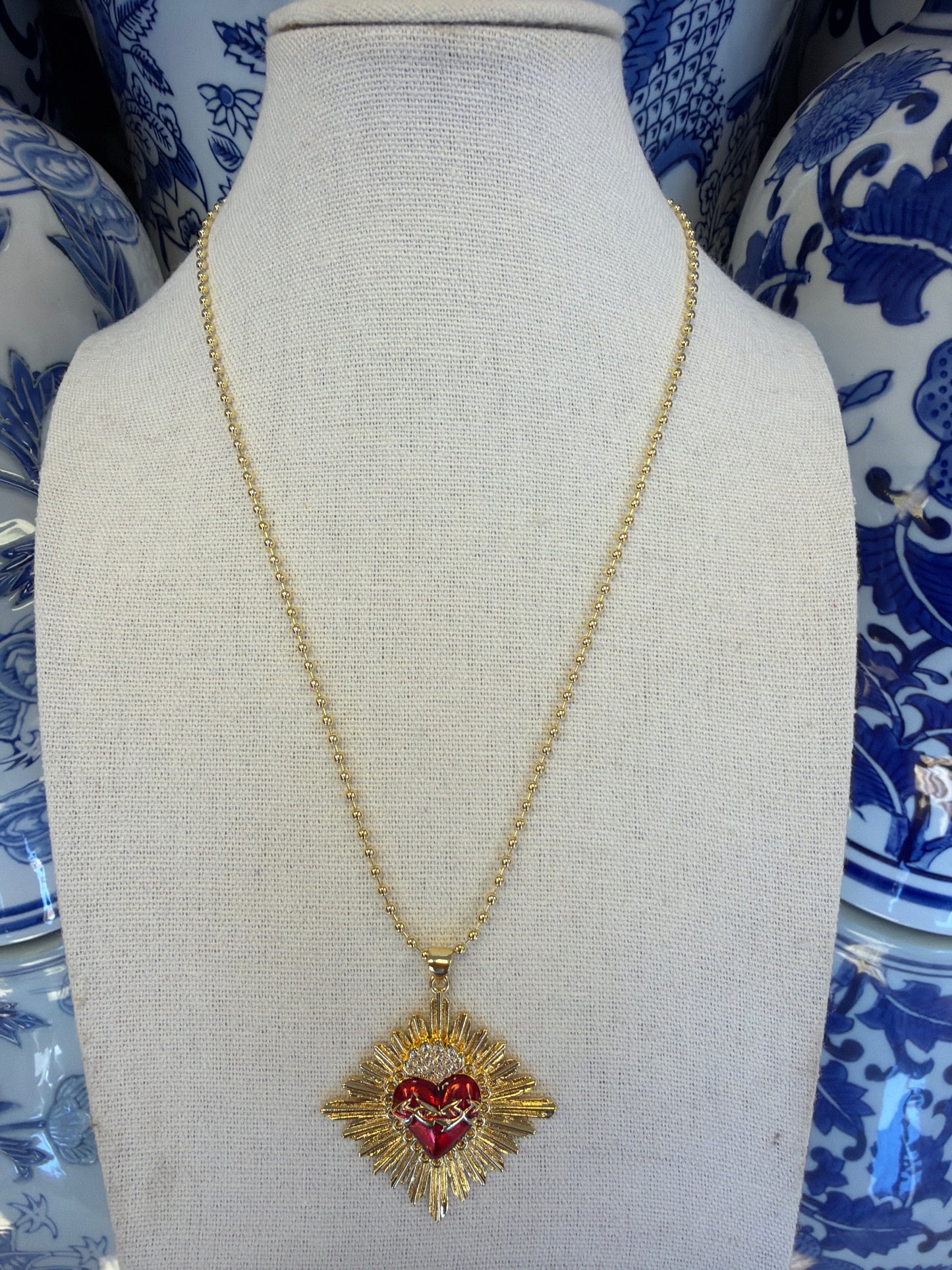 Sacred Heart Ball Chain Necklaces