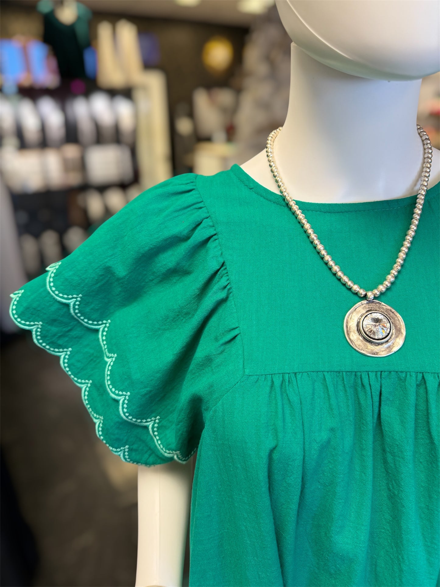 Merry Scalloped Short Sleeve Dress