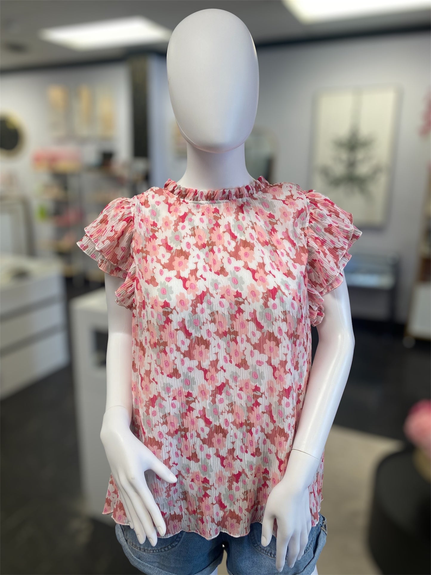 Floral Print Chiffon Blouse