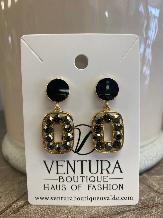Post Sud Black Drop Earrings