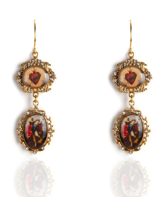 Retablo Double Image Framed Earrings