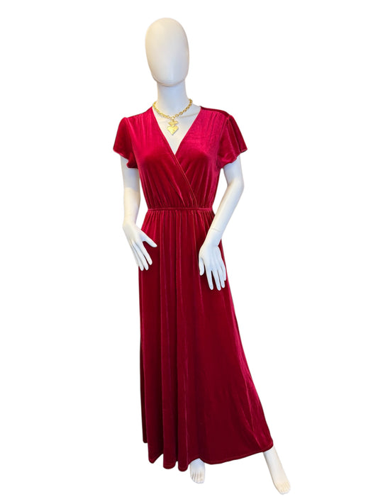 Red Velvet Maxi Dress