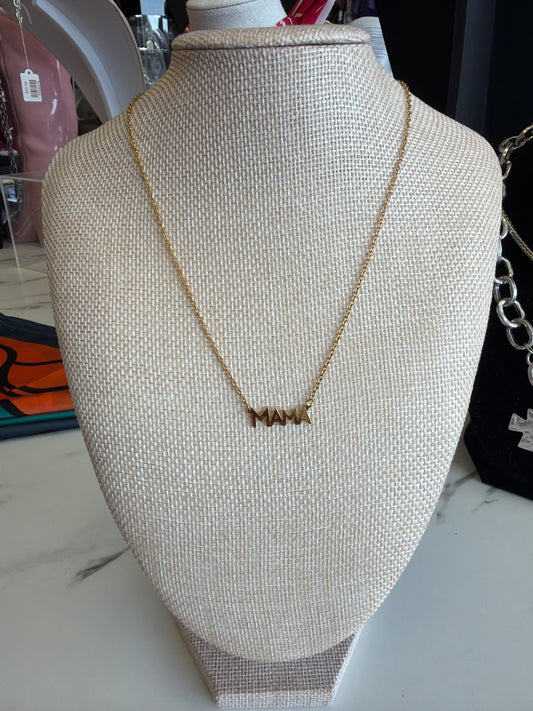 Stainless Steel Gold Plated MAMA Necklace
