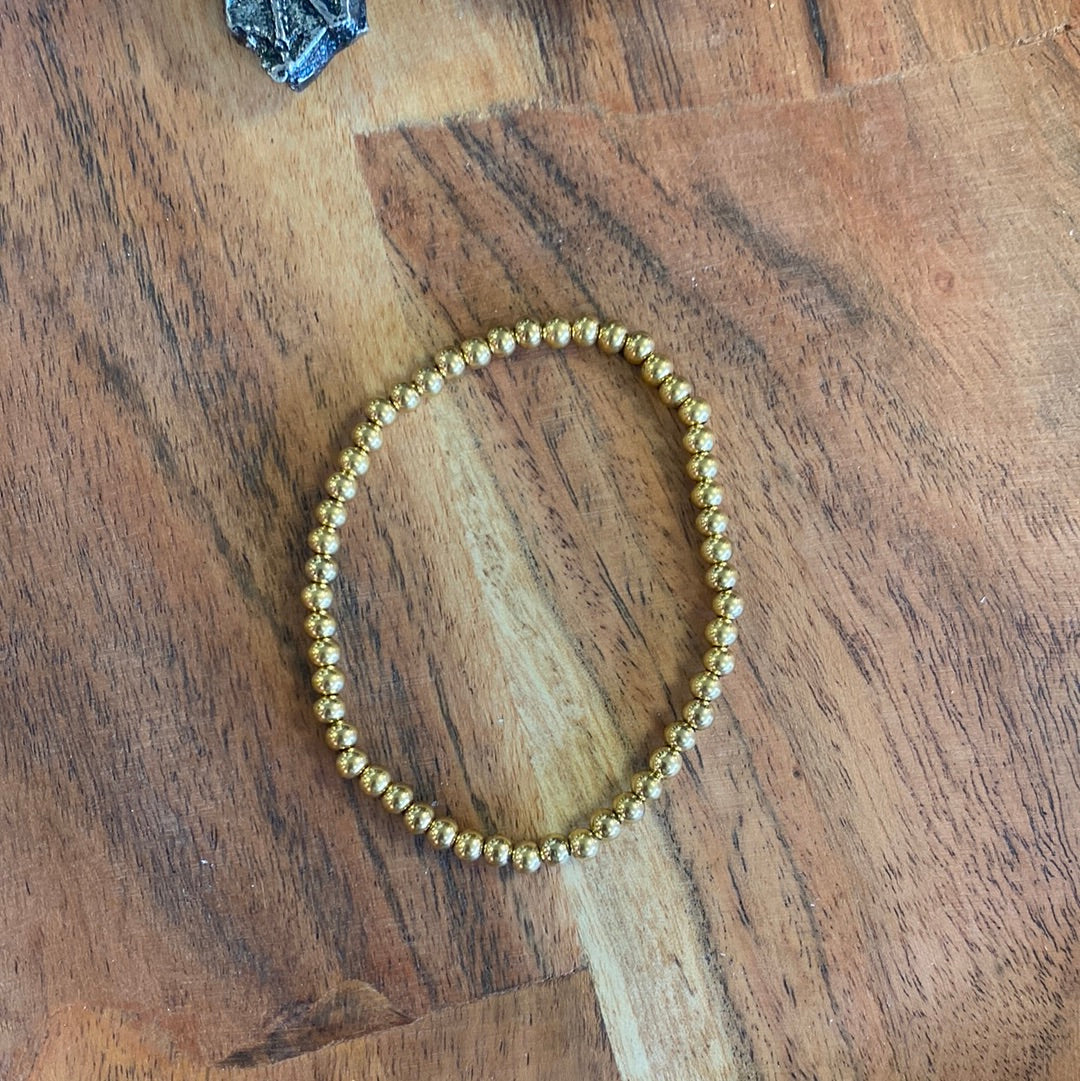 Gold Stainless Steel ￼Stretchy Bracelet