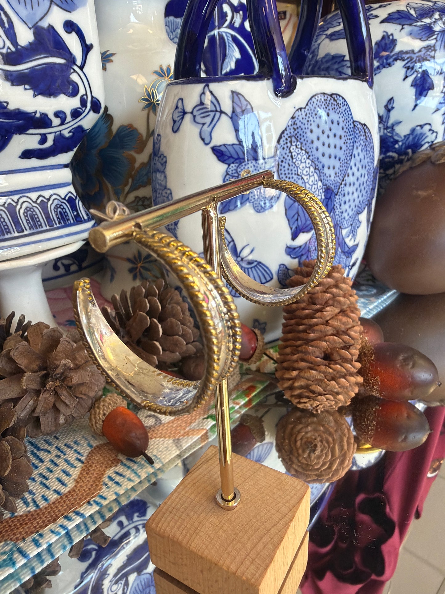 Sterling Silver Rope Gold Plated Hoops