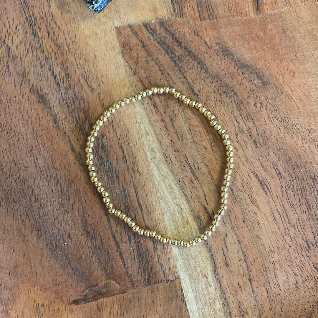 Gold Stainless Steel ￼Stretchy Bracelet