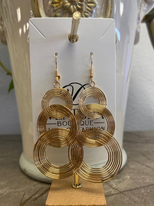 Wire Spiral Drop Fishhook Earring