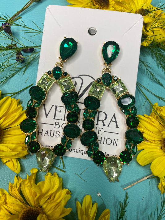 Green Drop Post Earring