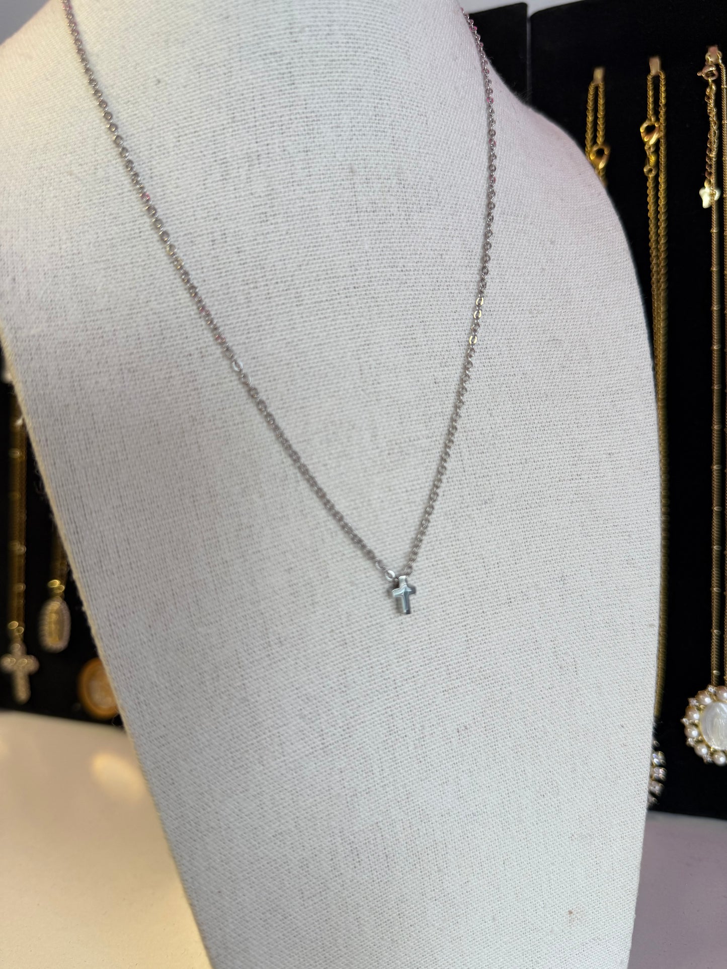 Stainless Mini Cross Dainty Necklace