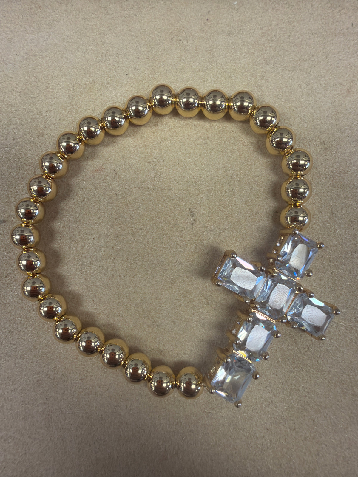 Beaded Crystal Cross Bracelet