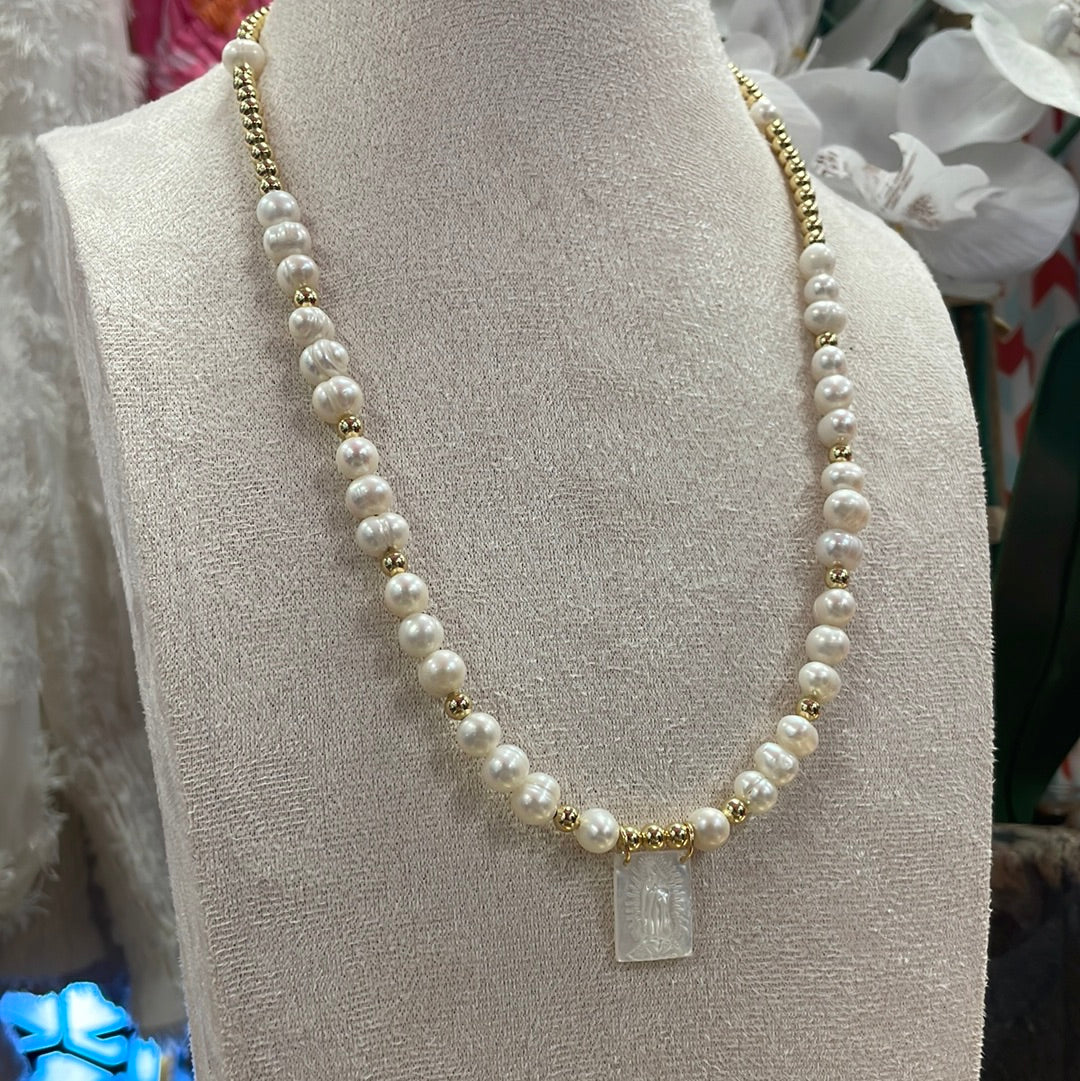 Beaded Mary Necklace