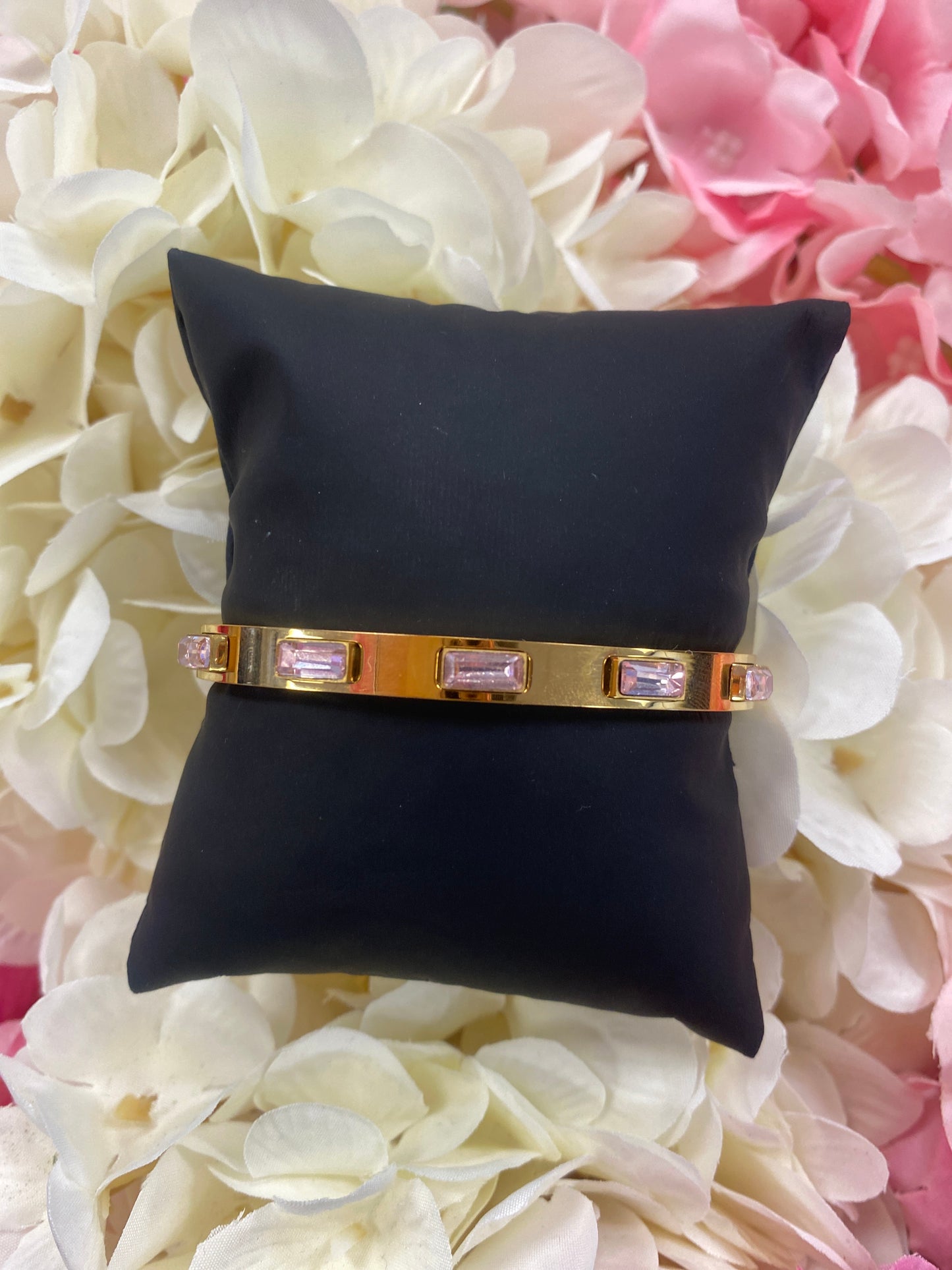 Stainless Steel Gold Plated Inlay Crystal Bracelets