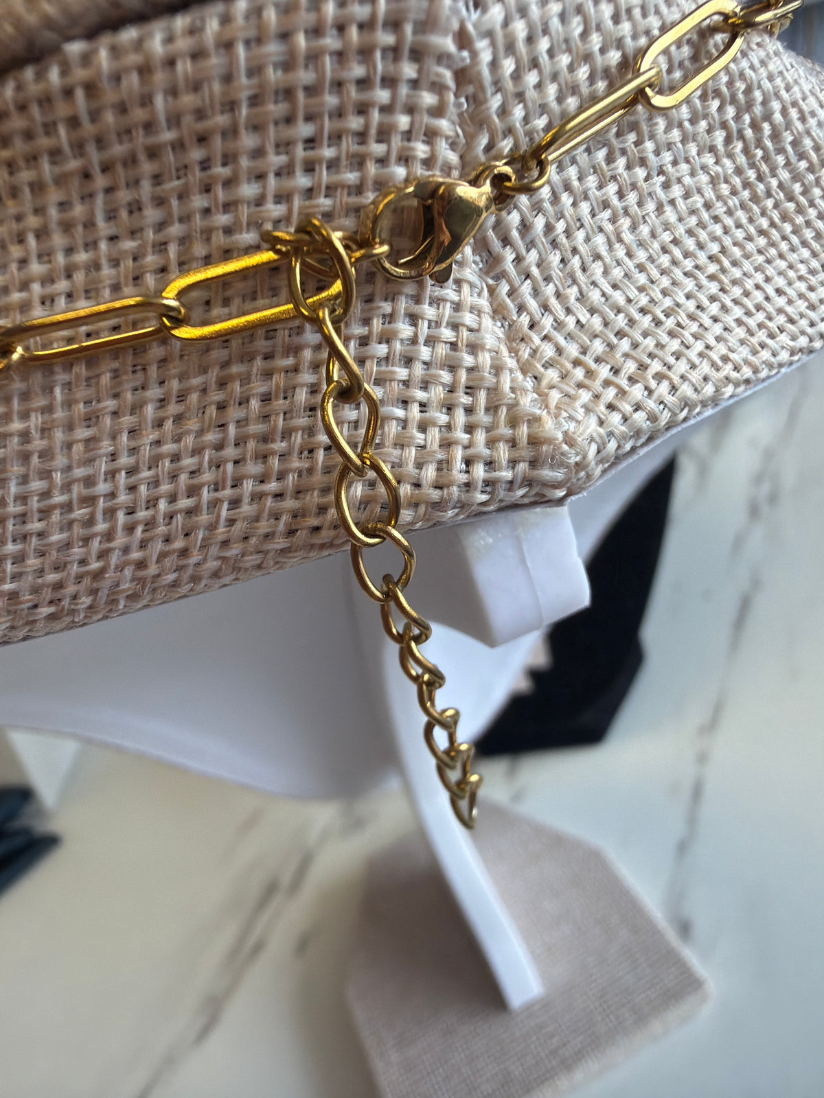 Stainless Steel Bead & Paperclip Necklace