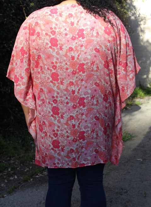 Floral Print Poncho Top