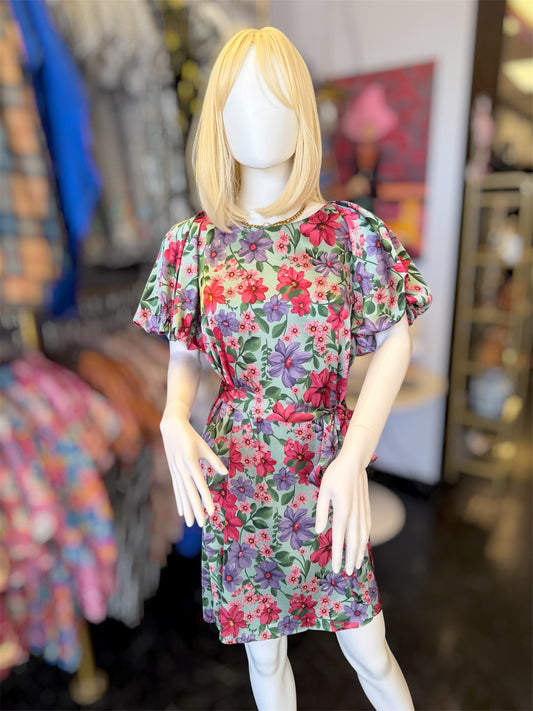 Pastel Floral Tie Dress