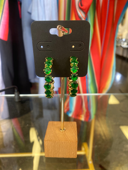 Emerald Green Crystal Hoop