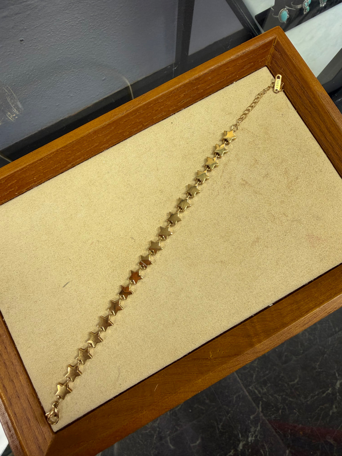 Stainless Steel Gold Plated Star Bracelet