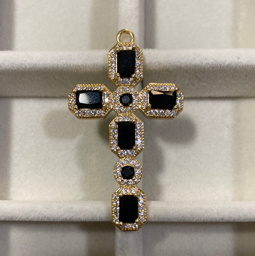 Black and crystal cross
