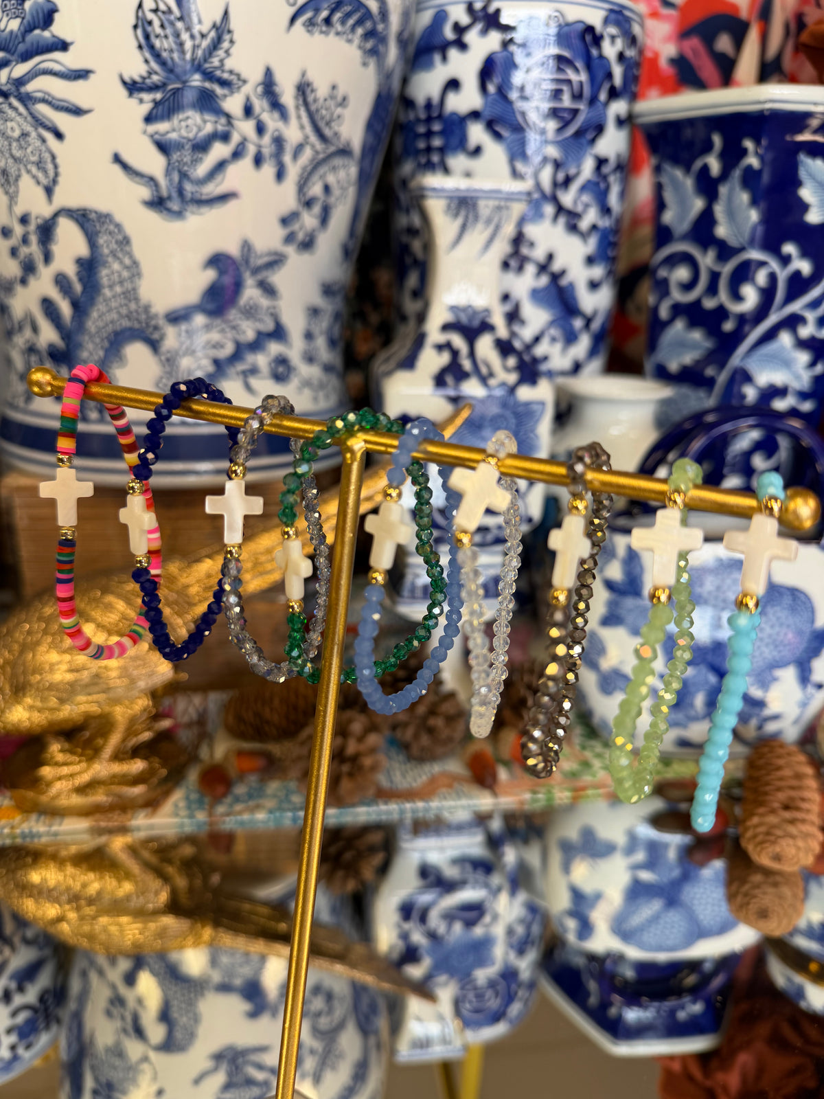 Crystal Cross Stretchy Bracelets