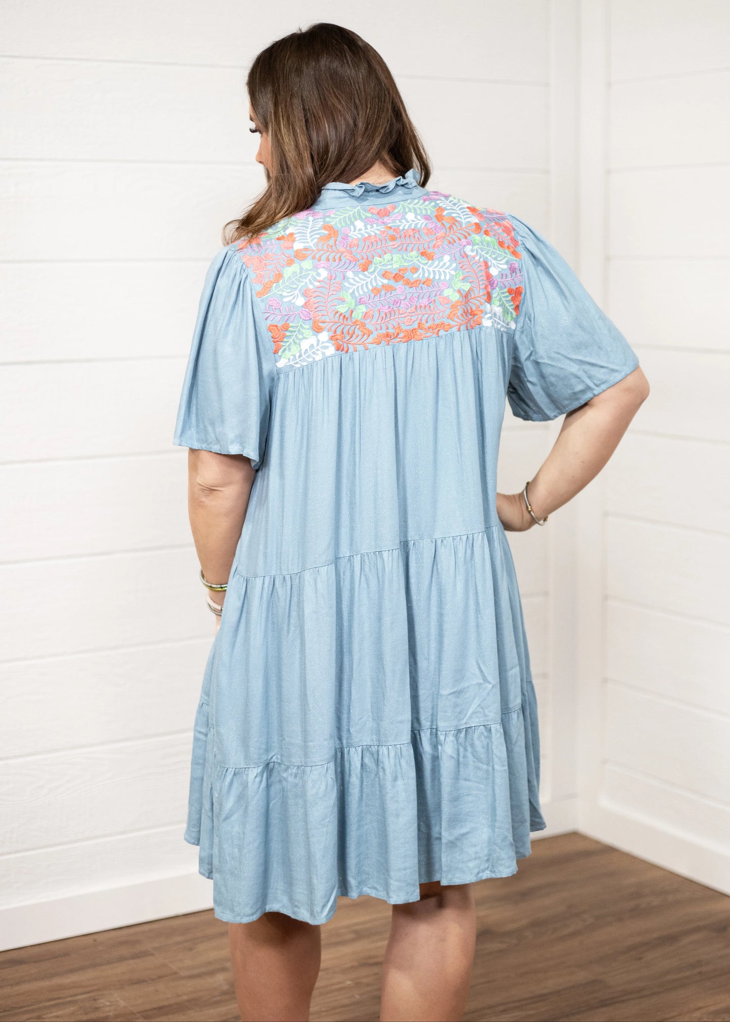 Evie Dress - Blue Sparkle