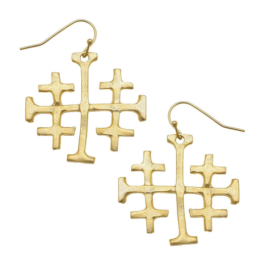 Large Jerusalem Cross Earrings
