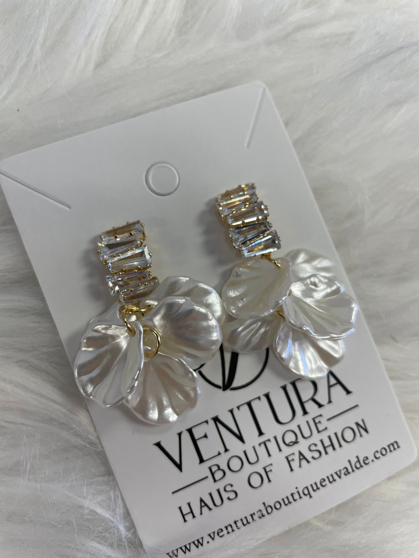 Crystal Petal Stud Earrings