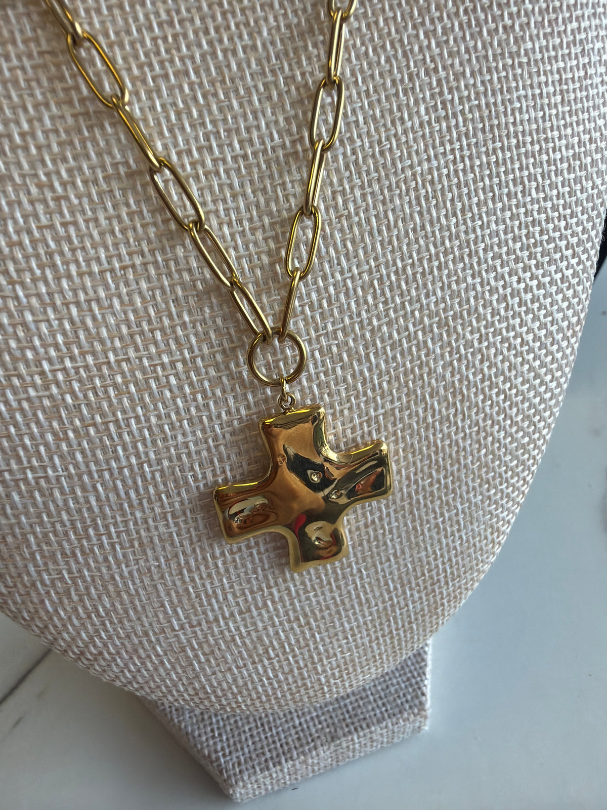 Stainless Steel Gold Plated Cross Necklace