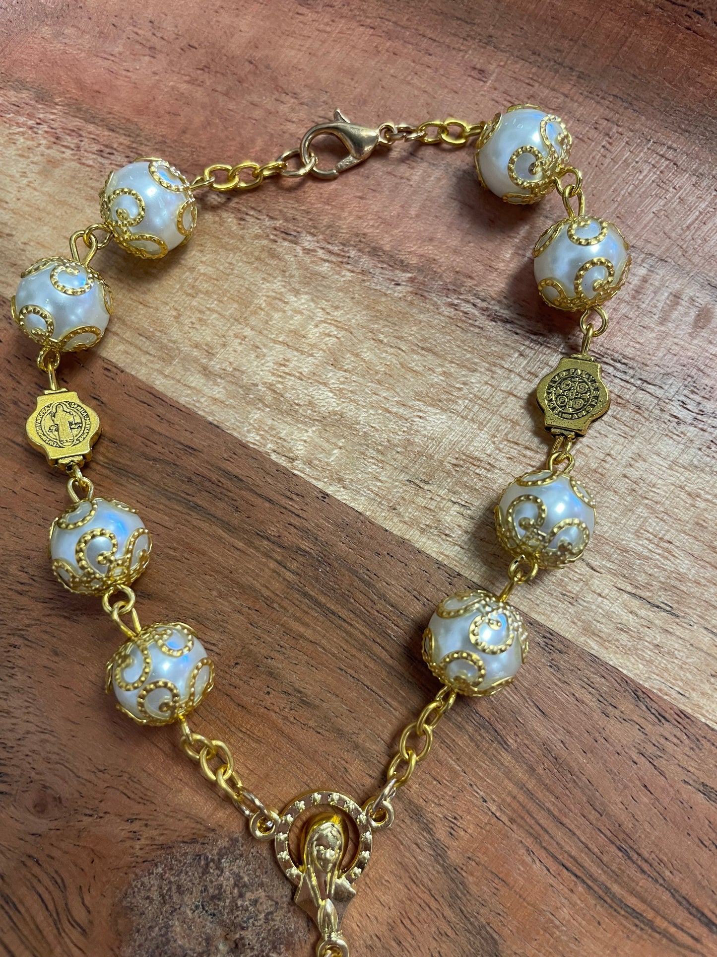 White Rosary Bracelet